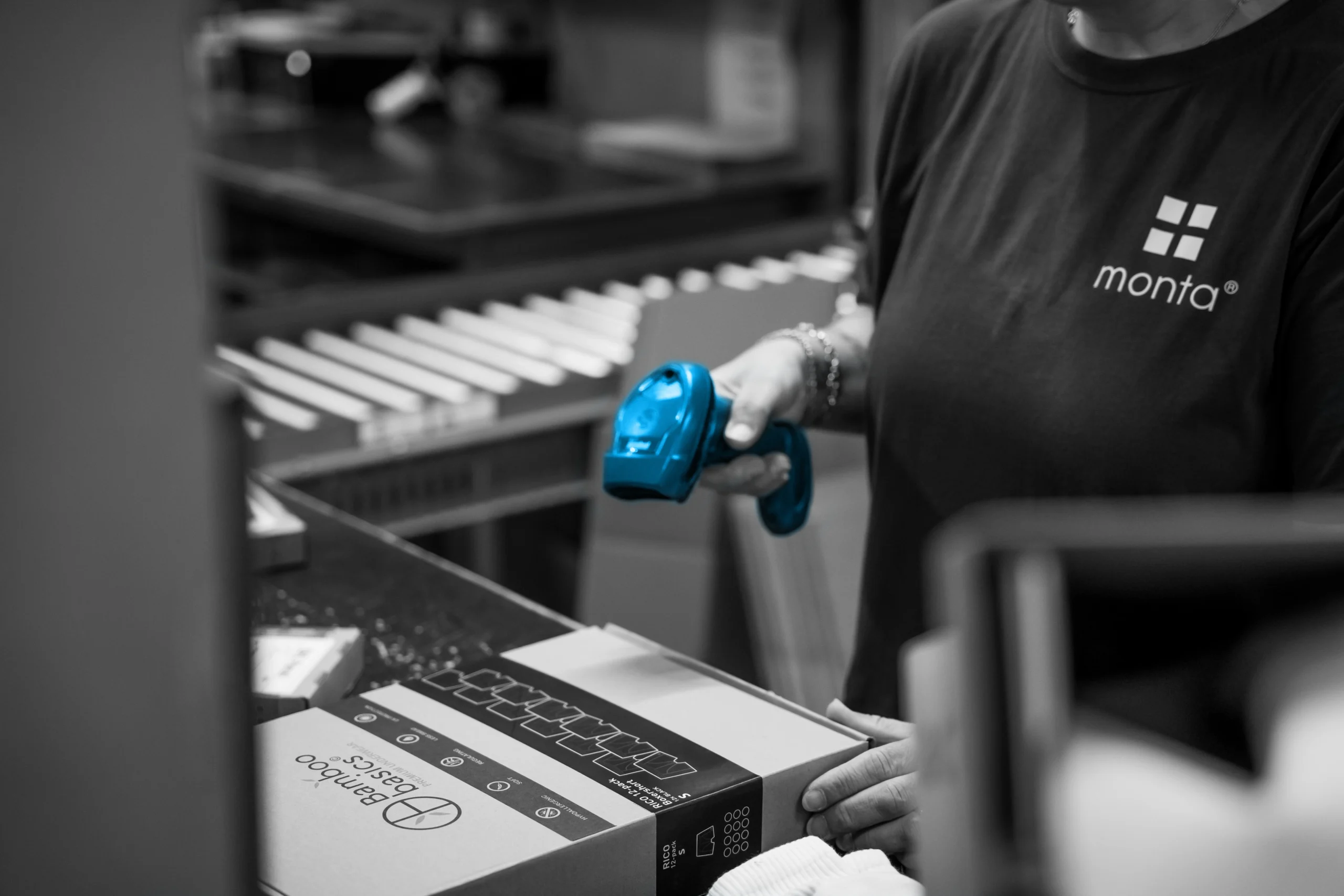 Scanner de base en bambou monta warehouse 