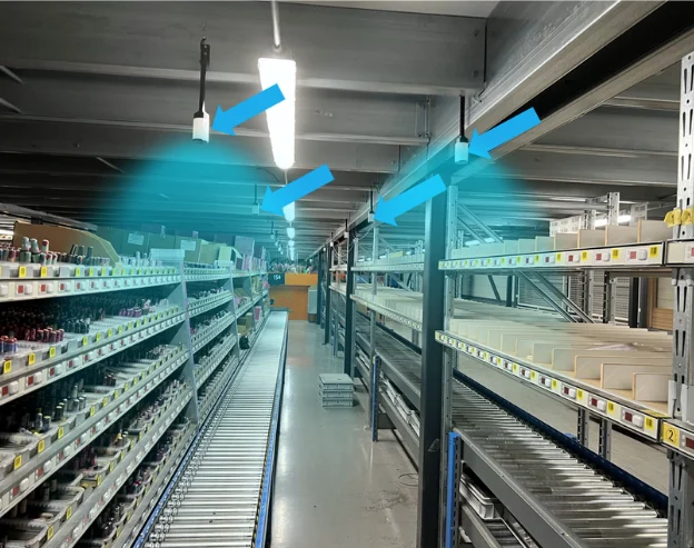 Zone lampen voor pick to-light