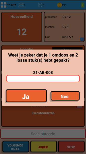 Tijdens het orderpicken met MontaWMS wordt rekening gehouden met de omdoos-functie